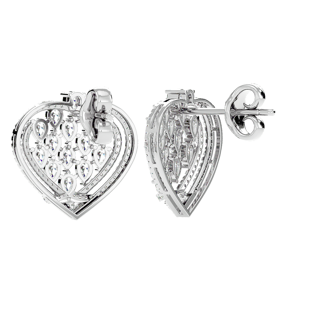 Heart Mosaic Diamond Earring