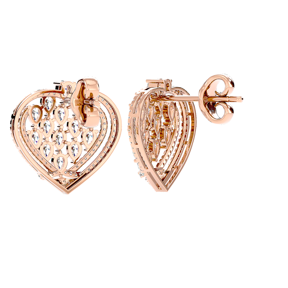 Heart Mosaic Diamond Earring