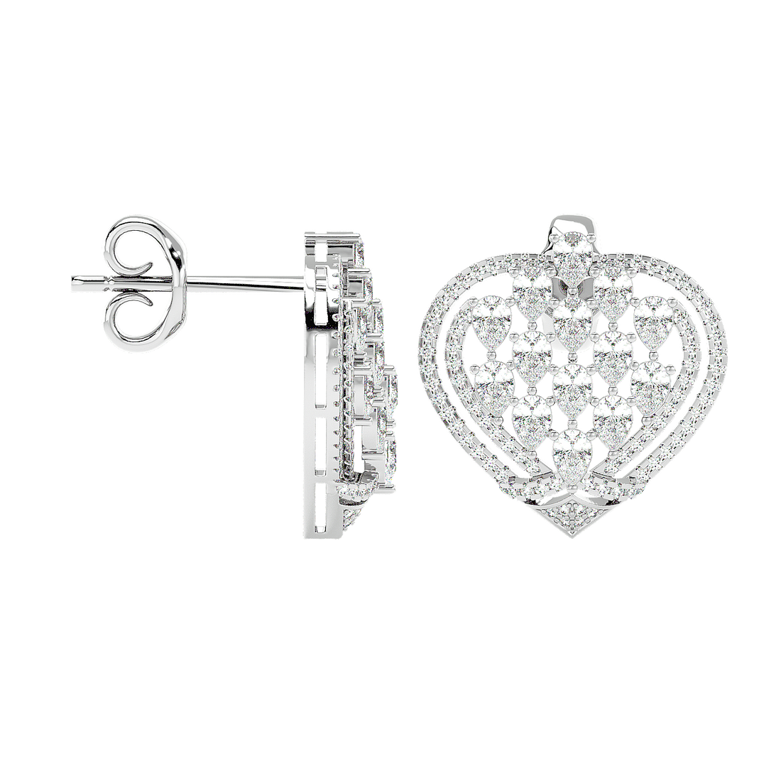 Heart Mosaic Diamond Earring