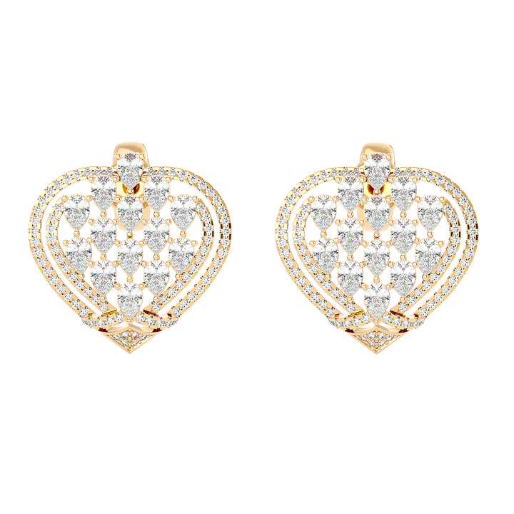 Heart Mosaic Diamond Earring