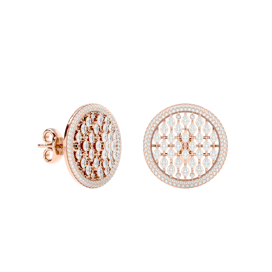 Snowball Diamond Earring