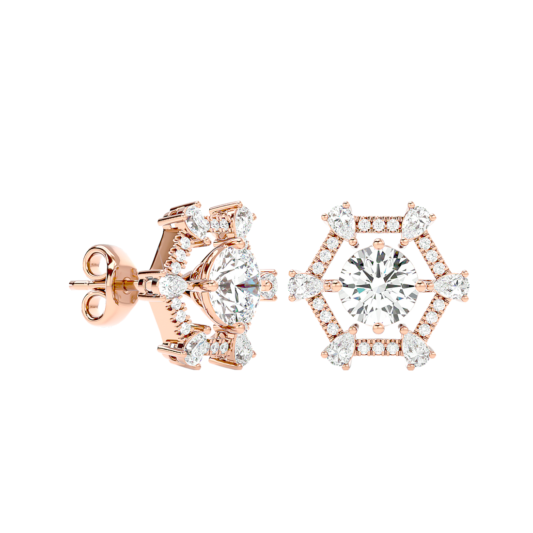 Whimsical Wavelet Diamond Earrings