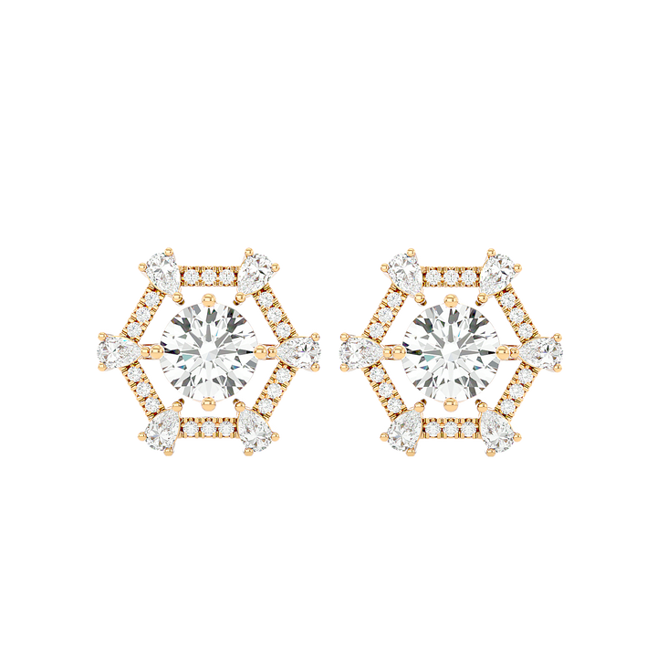 Whimsical Wavelet Diamond Earrings