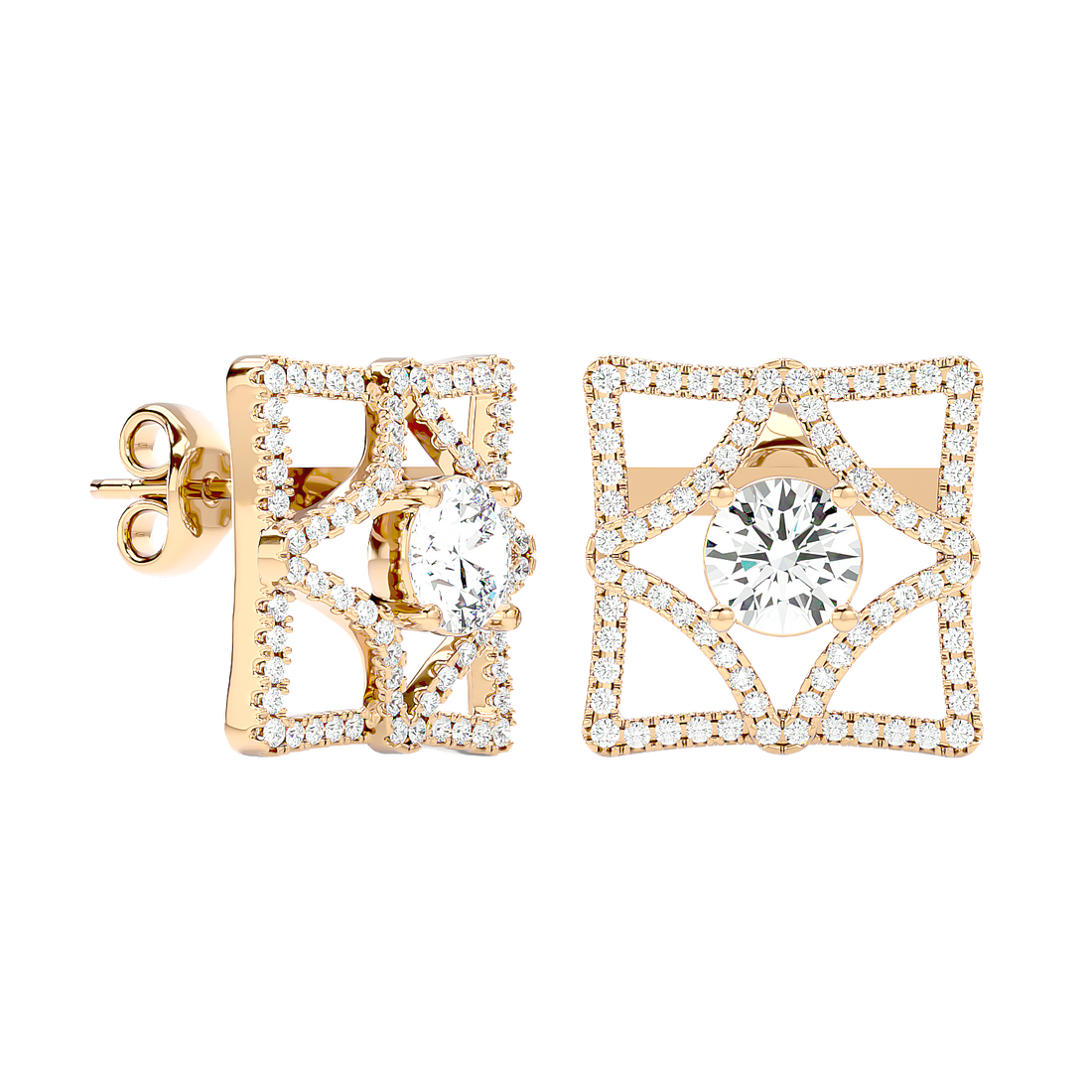 Square Diamond Earrings