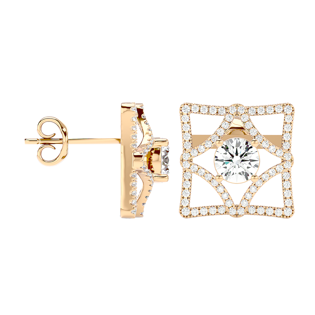 Square Diamond Earrings