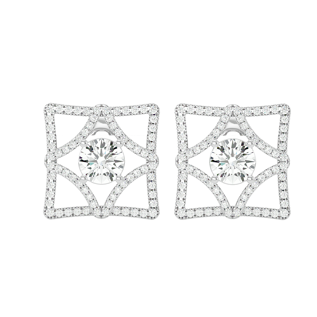 Square Diamond Earrings